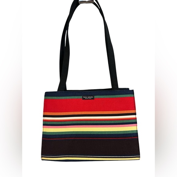 kate spade Handbags - kate spade Multicolor Striped Shoulder Bag - Red, Yellow, Green, Navy, Black